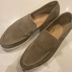 Mens Taupe Suede Slip on Shoes Size 43 9.5 /10
